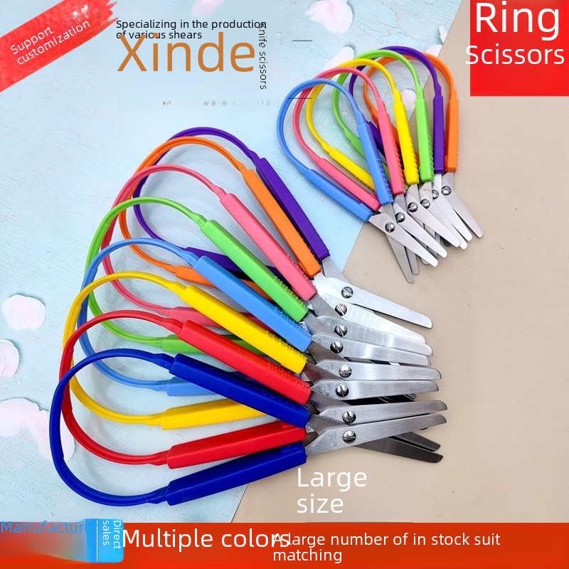 Forbici elastiche ad anello automatiche per fornitura transfrontaliera, set multicolore, forbici ad anello grandi e piccole_voghion.com