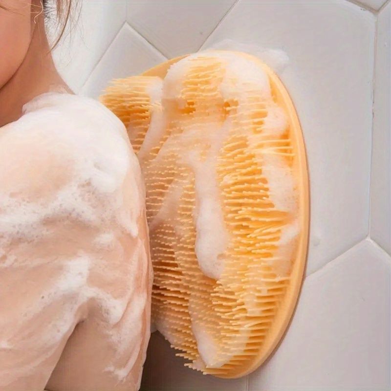 Fußwaschbürste, Körperreiniger, Silikonschwamm, Bade- und Massagematte, Dusch- und Rückenbürste, an der Wand montierte Fußwaschmatte mit Saugnapf_voghion.com