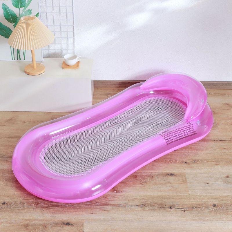 Chaise longue gonflable scintillante et étoilée – Flotteur de piscine en maille respirante, hamac aquatique portable pour la baignade, la plage et le lac – Matelas pneumatique simple/double_voghion.com