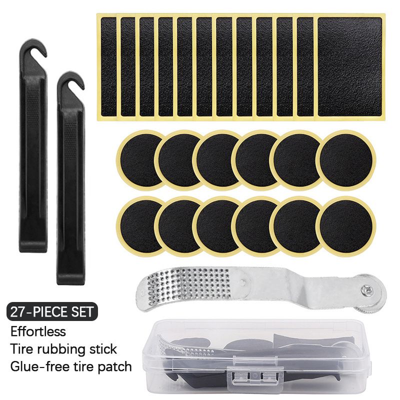Patch pour pneu de vélo, pneu de route de montagne, kit de chambre à air, outil de réparation sans colle_voghion.com