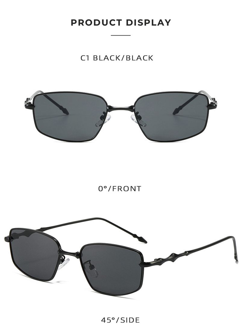 Occhiali da sole da uomo, nuovi occhiali da sole retrò con montatura piccola quadrata in metallo, per donne e uomini, personalità irregolare, protezione solare per esterni_voghion.com