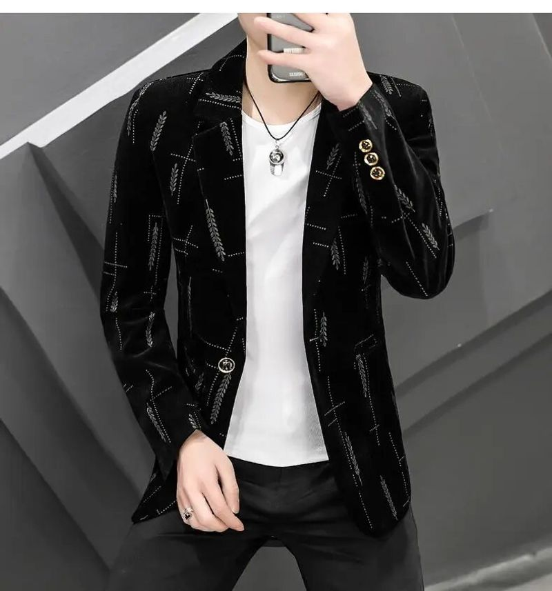 2022 Herbst Und Winter Herren Kleine Cord Einreihige Schlanke Anzug Profession Elle Jugend Business Freizeit Jacke_voghion.com