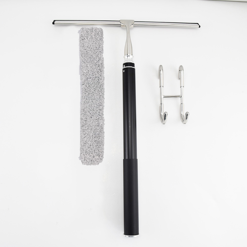 For Cleaning Windows, Bathroom Tile Walls, Mirrors, Shower Glass Doors - Telescopic Squeegees Extend From 17" To 60" - Silver 12" Wide Scraper_voghion.com