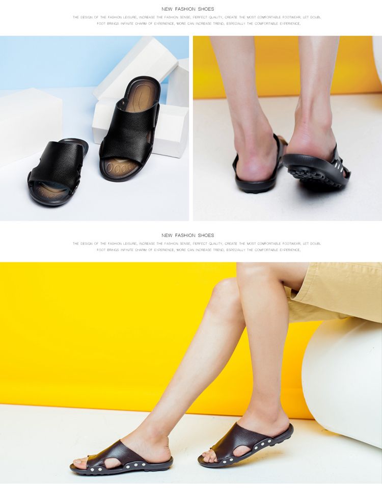 Pantofole da uomo estive in vera pelle alla moda_voghion.com