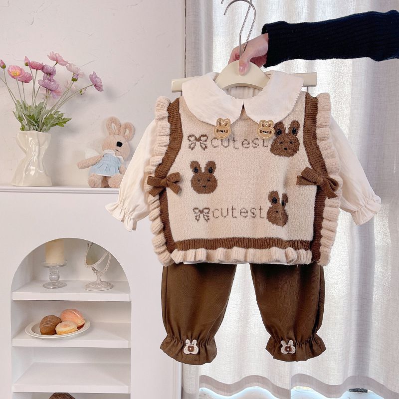 Mädchenpullover, Strickpullover, stylische Babyweste, Cartoon-Outfit für Frühling und Herbst_voghion.com