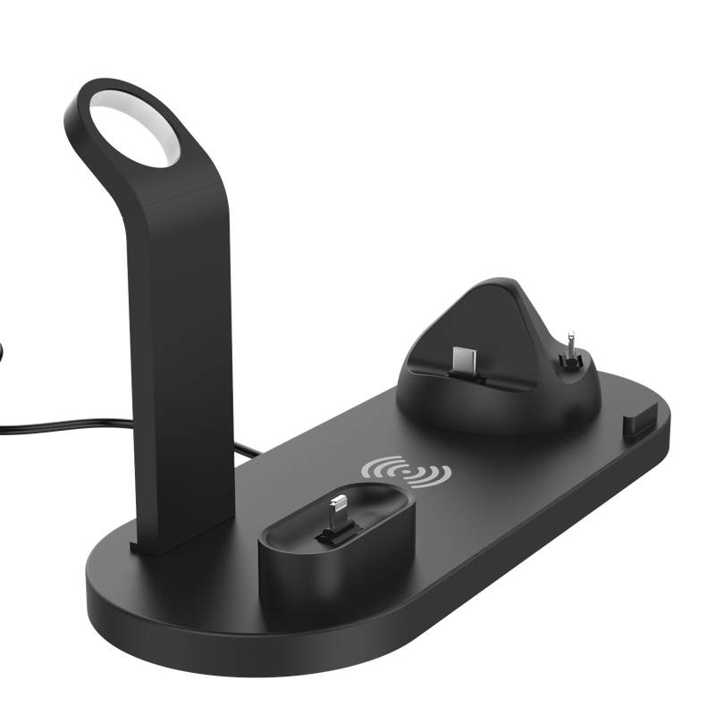 5-i-1 trådløs opladerstation Type-C Hurtigopladningsstander til IPhone 14 13 12 11 Pro Max, bordoplader til ur_voghion.com