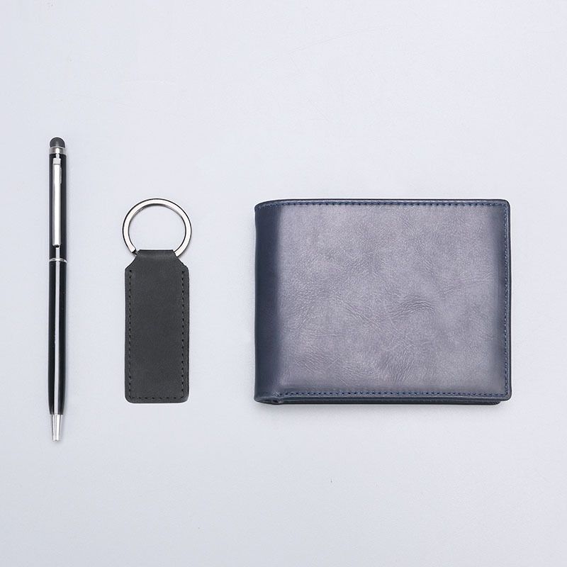 Herren-Geldbörsen-Set aus Leder, erste Schicht aus Rindsleder, Ticket-Clip, kurzes Leder-Geldbörsen-Geschenkset_voghion.com