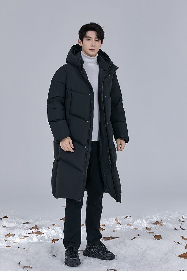 Parka für extrem kaltes Wetter für Herren – 700FP Premium-Daunenjacke mit abnehmbarer Kapuze (Gletschergrau/Schwarz, S-5XL, winddichtes und wasserabweisendes Außenmaterial)_voghion.com