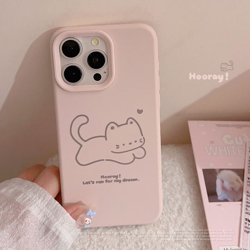 Unbeatable Quality Minimalist Cat Mobile Phone Shell For IPhone Stylish Silicone Cartoon_voghion.com