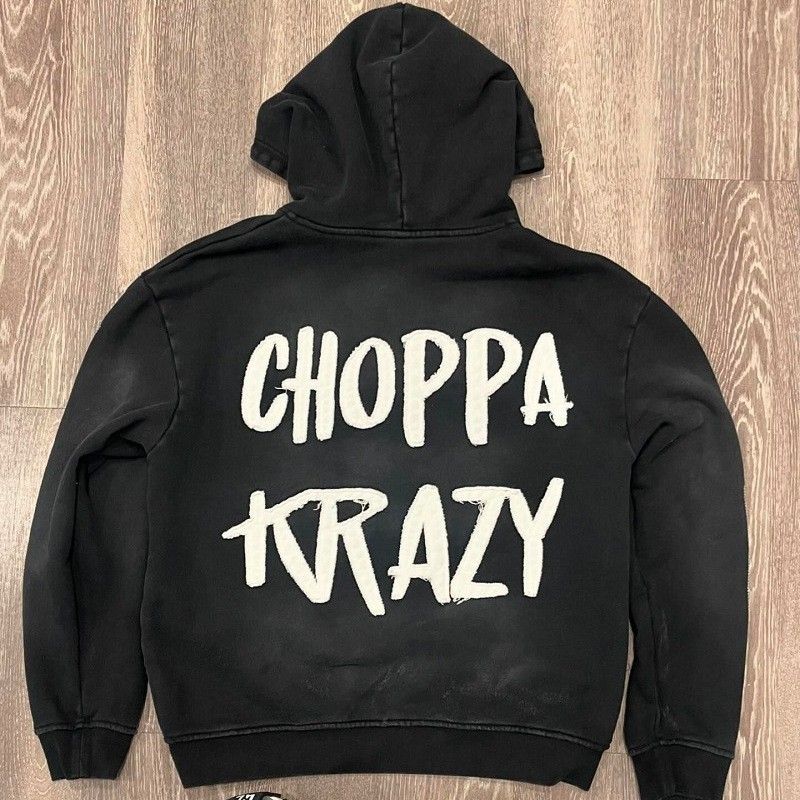 Felpa con toppa a pistola ricamata da uomo, stile street gothic, ampia e casual._voghion.com