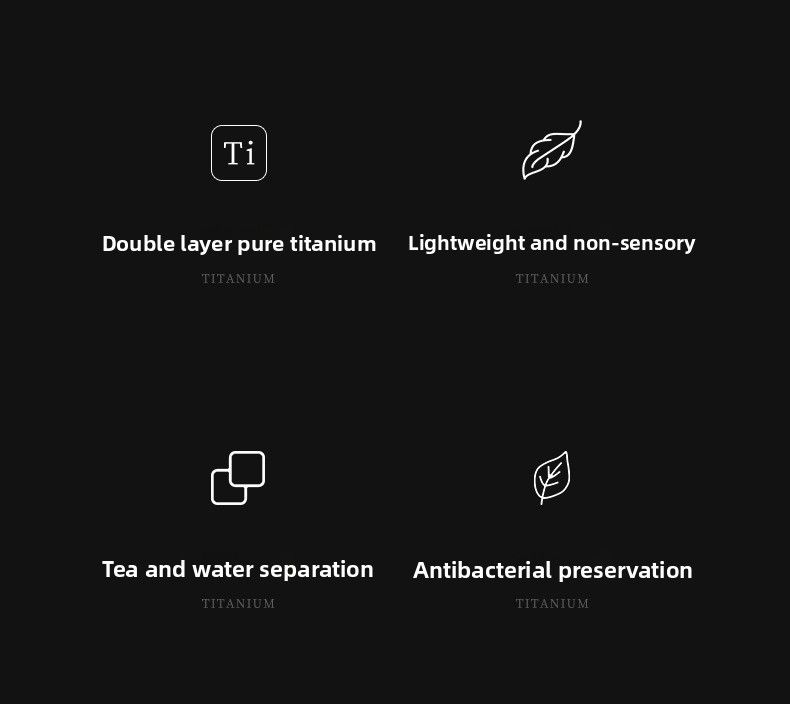 Doppelschicht-Teesieb-Set aus reinem Titan, neue tragbare Wassertrennung für den Außenbereich, schnelle Teetasse, eine Kanne, vier Tassen_voghion.com