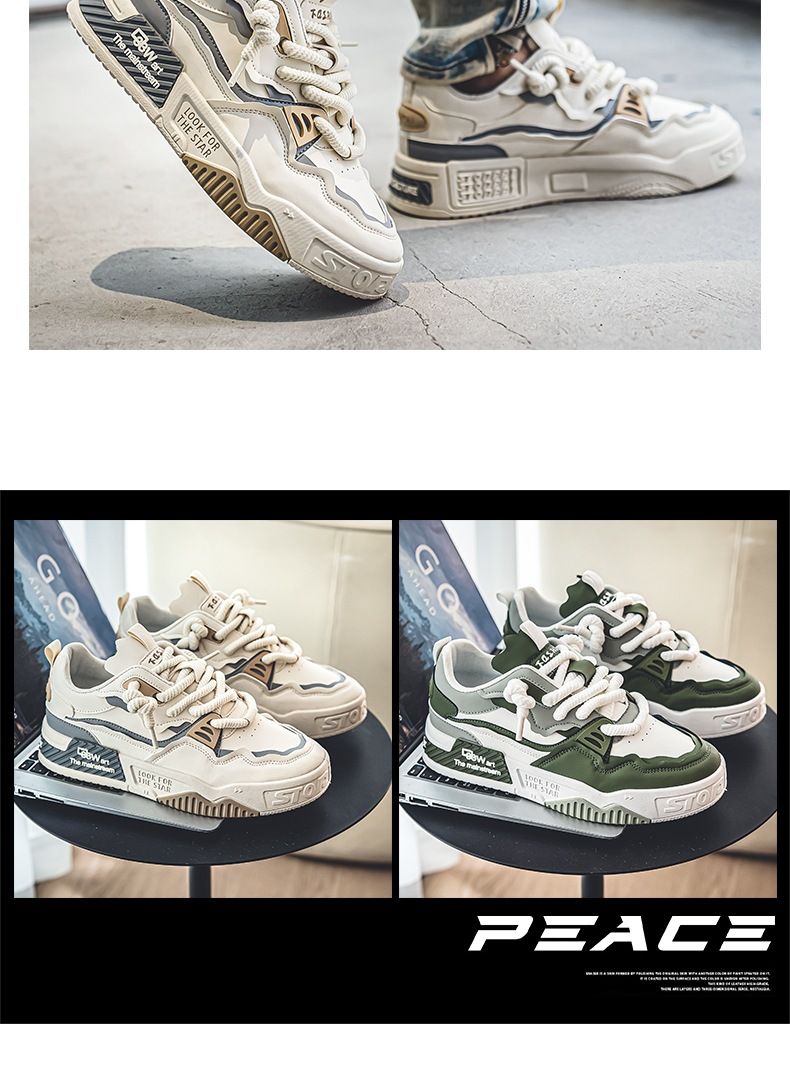 Lässige Herren-Sneaker, atmungsaktiv, runde Zehenpartie, rutschfest, flache Sohle, modische Sportschuhe für Jugendliche, rutschfeste Sportschuhe für Jugendliche_voghion.com