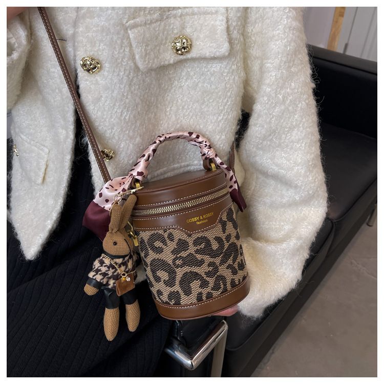CEEKAY Mini Women's New Fashion Crossbody High Quality Chessboard Checkered Cylinder Bucket Bag_voghion.com