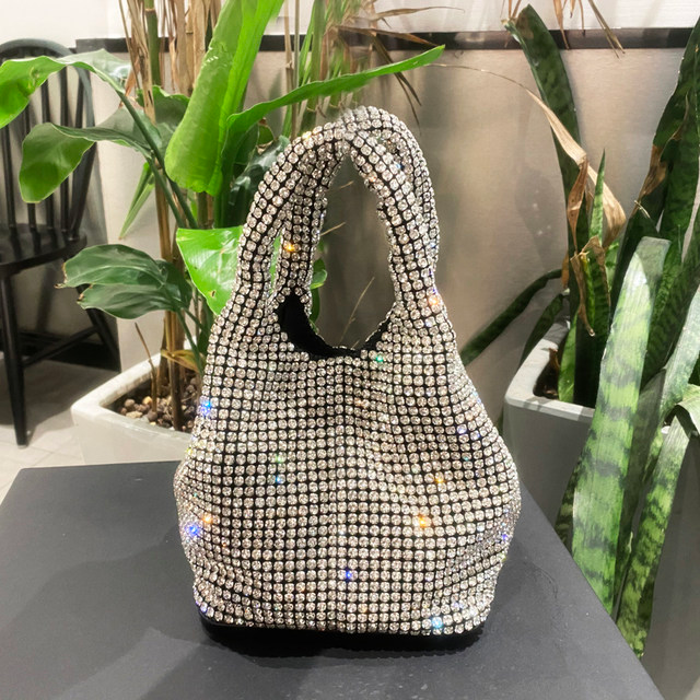 Sac à main d'embrayage en cristal brillant seau sac à bandoulière strass sacs à main et sacs à main de luxe Designer pochette de soirée sac à main_voghion.com
