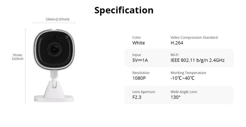Wholesale Sonoff CAM Slim WiFi Smart Security Camera 1080P HD Motion Alarm Two-Way Audio Scene kage Alexa Google Home_voghion.com