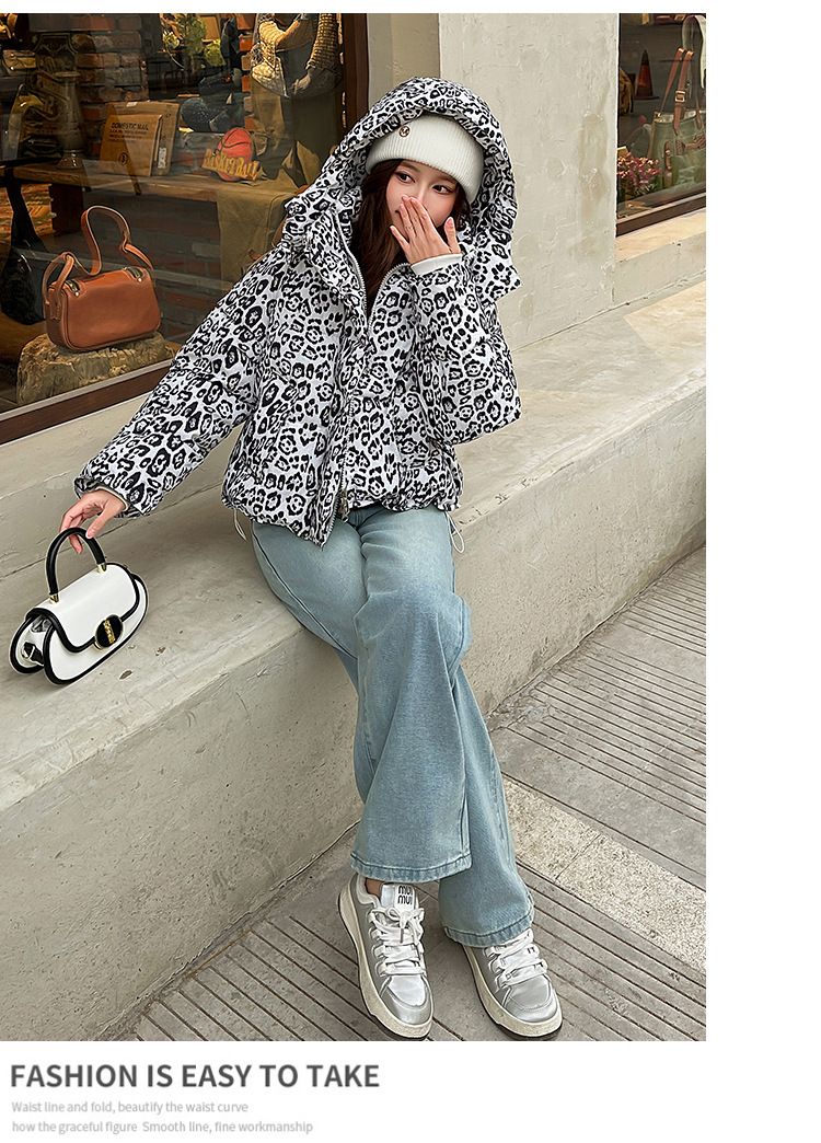 Women Parkas Coats Jackets Zipper Leopard Print Hooded Coat Stand Collar Y2k Streetwear Jacket Work Outerwear Autumn Winter_voghion.com