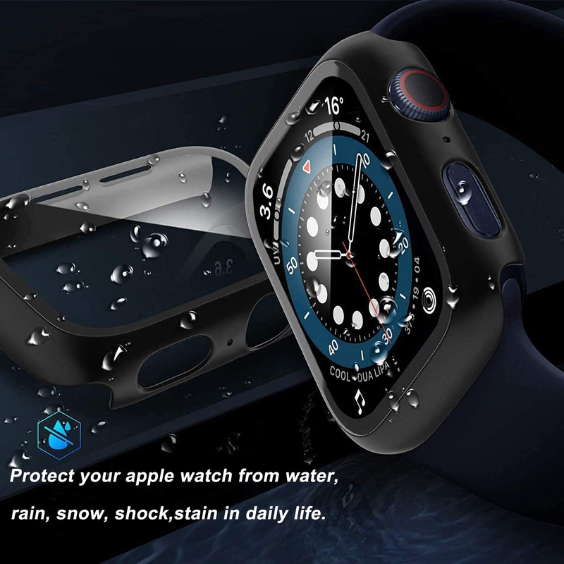 Glass+Case For Apple Watch Series 8 7 6 5 3 SE 45mm 41mm 44mm 40mm 42mm/38 iWatch Screen Protector+Cover Apple Watch Accessories_voghion.com