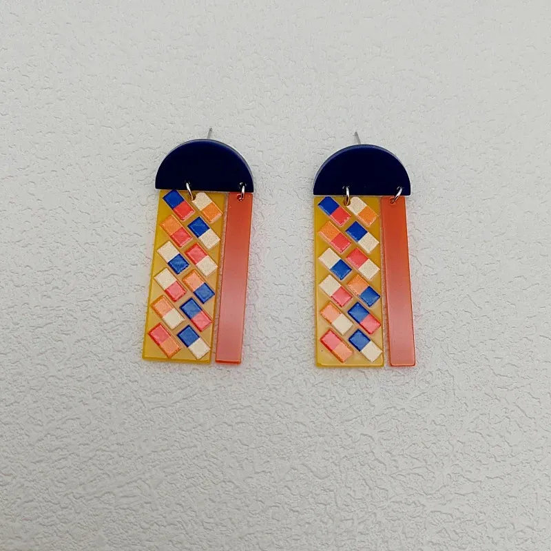 Top Sale Colourful Dangle Earrings For Women Accessories Geometric Shape Stud Earring Y2K Pendientes In Acrylic Earings_voghion.com