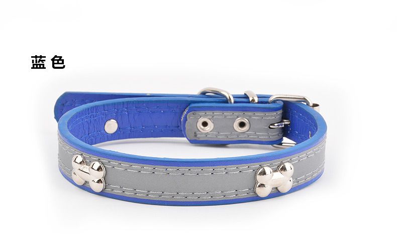 Reflective Three-Bone Pet Supplies Leash Series Chain Cat Dog Collar_voghion.com