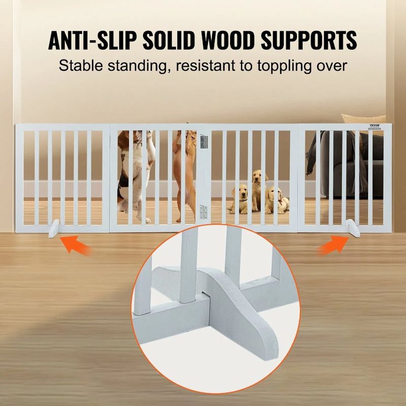 Free And Expandab X H Freestanding Gate Foldable Narrow Dog Pet 4 For Panels 80.3 W Passageways Gate 24 Standing Dog Wide Gate_voghion.com