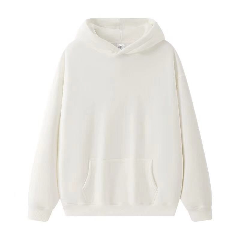 Felpa in pile da uomo, tinta unita, pullover da coppia, ampia, di media lunghezza, alla moda_voghion.com