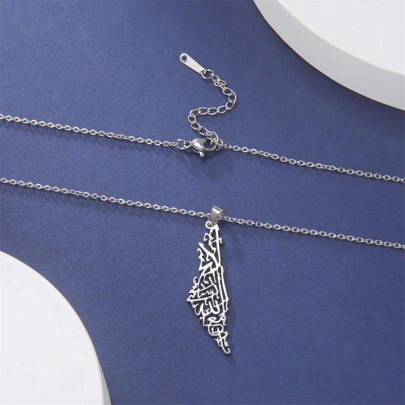 Hot Sales My Shape Pastine Pendant Necklaces for Women Men Stainss Steel Hollow Map Necklace Choker Chain Ma Jewelry_voghion.com