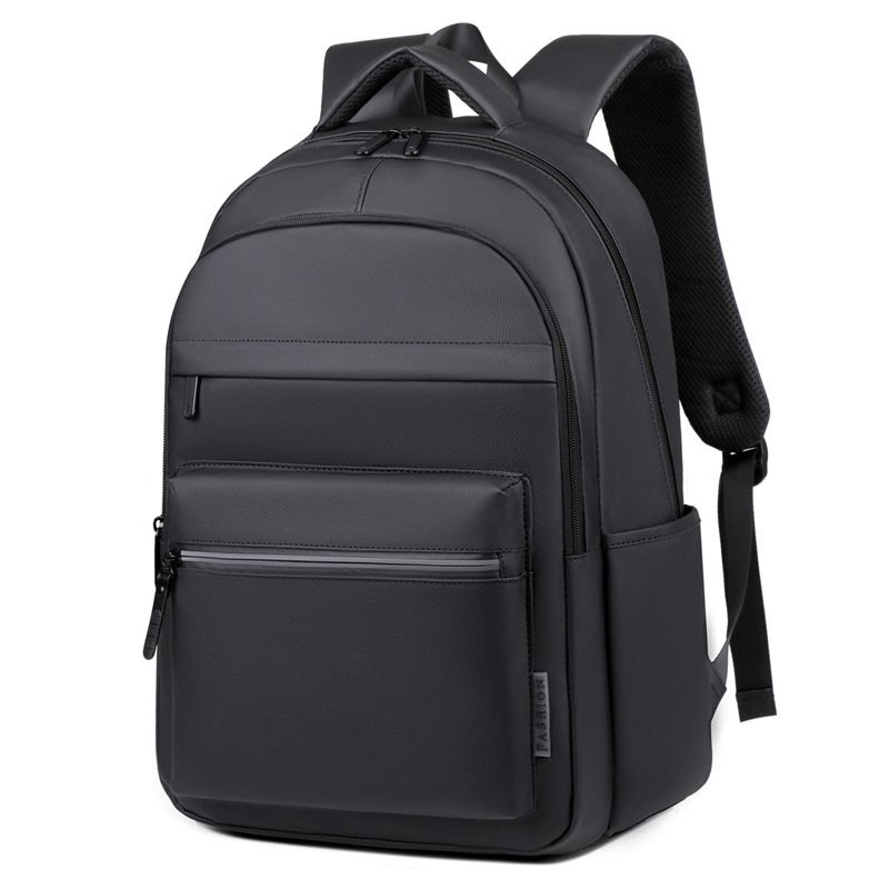 Mochila clásica negra de tela Oxford, estilo universitario, impermeable, ligera, multicapa, de gran capacidad, moderna, para mujer._voghion.com