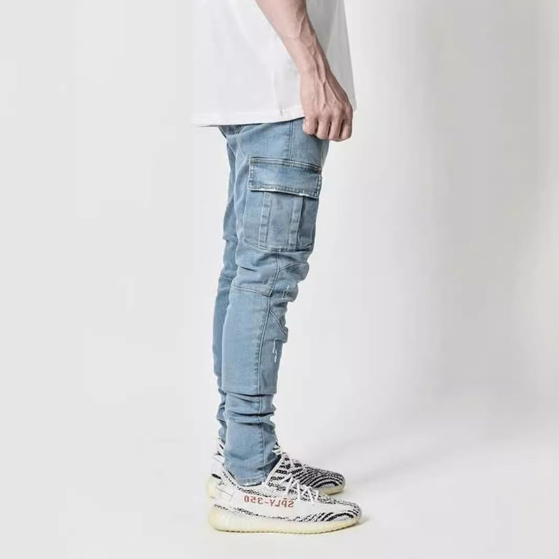 Suitable For All Seasons New Men's With Side Pockets Slim Fit Skinny Jeans For Men_voghion.com