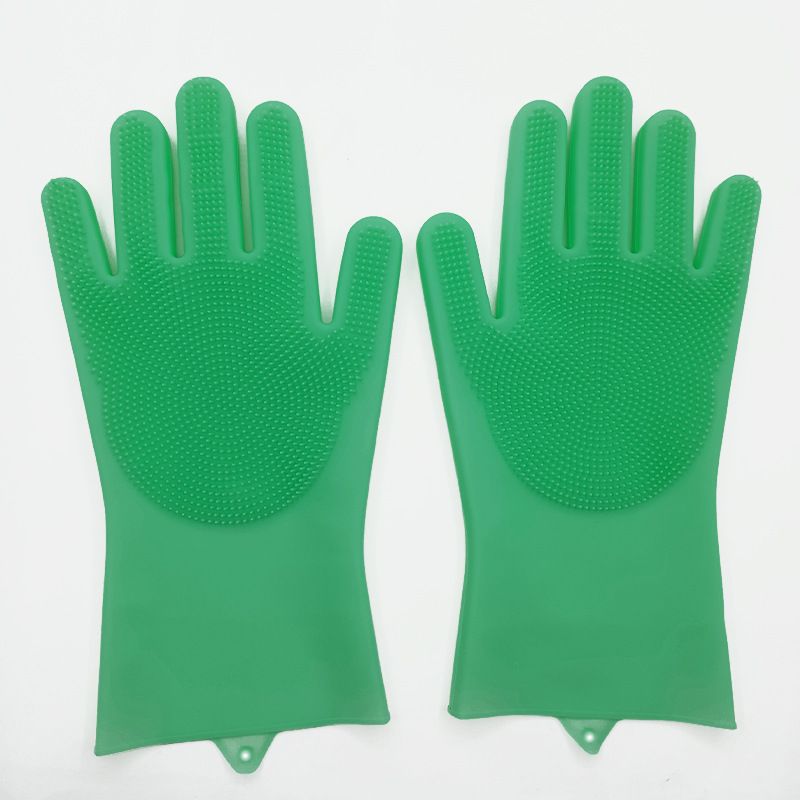 Silicone Household Waterproof Kitchen Cleaning Tool Durable Anti-scald Dishwashing Gloves_voghion.com