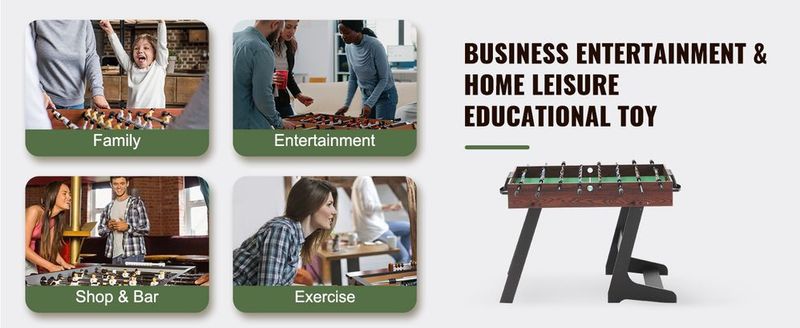 VEVOR Folding Foosball Table, 42 Inch Standard Size Foosball Table, Indoor Full Size Foosball Table For Home, Family, And Game Room, Soccer With Foosball Table Set, Includes 2 Balls_voghion.com