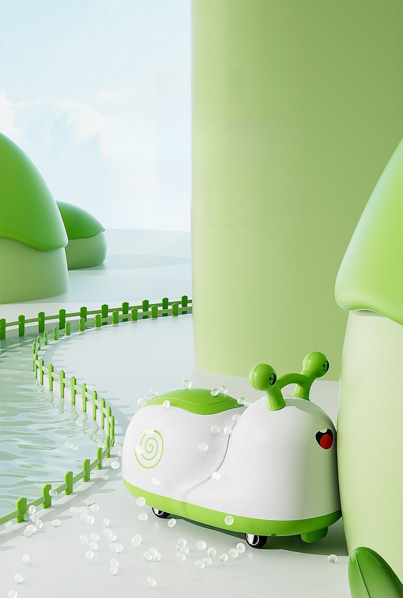Snail per bambini da 1 a 3 anni, Silent Wheel Twist, macchina cavalcabile a forma di arachidi_voghion.com