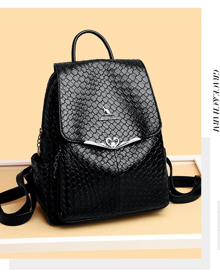 Axelväska Dam Ny Mode Lyxig Resryggsäck Stor Kapacitet Enkel Och Mångsidig Mjuk Läder Student Bokväska Trendig_voghion.com