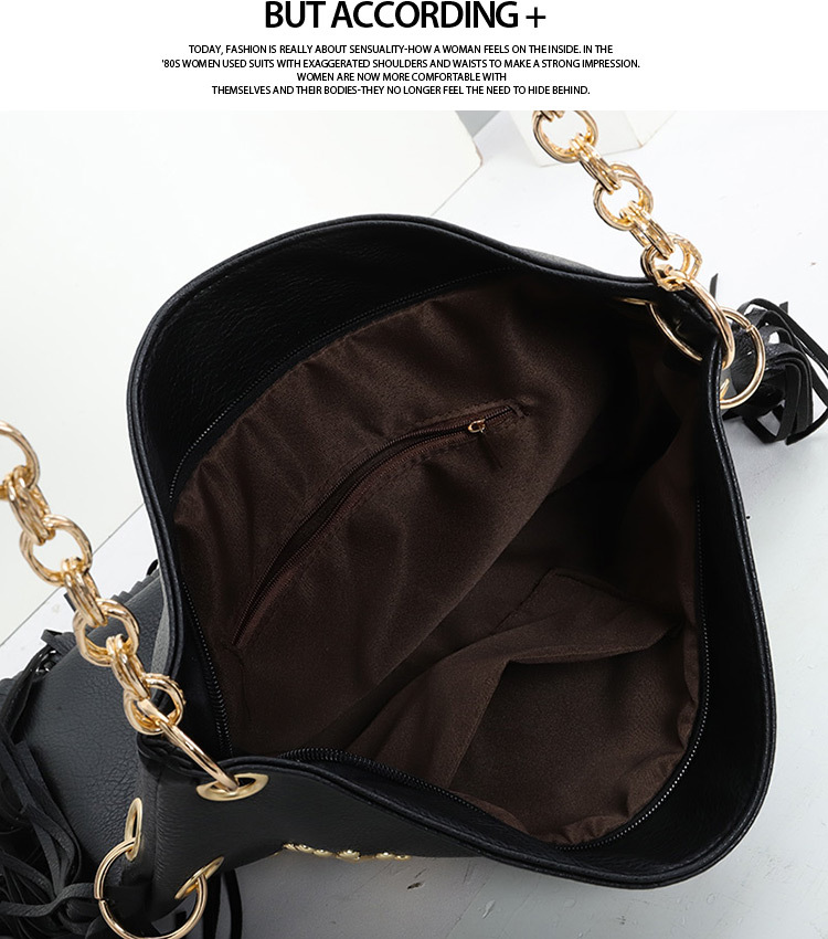 Borsa da donna con rivetti, borsa a tracolla portatile in morbida pelle arancione con nappe_voghion.com
