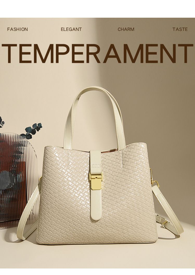 Women's Bags New Large Capacity Minimalist Bucket Bag With A Sophisticated Woven Texture, Perfect For Commuting And As A Crossbody Bag For Women._voghion.com