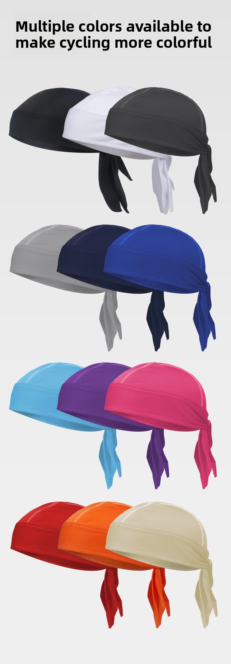 Coiffe cycliste Cross-Border Pirate unisexe polyvalente en tissu œil-de-perdrix respirant et absorbant la transpiration_voghion.com