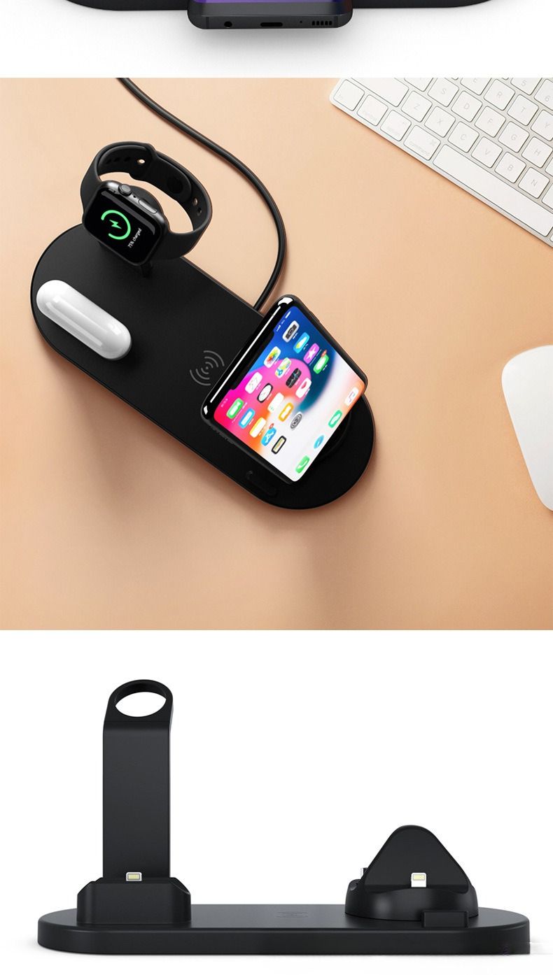 Cross-Border Bestseller Multi-Functional 6-in-1 Wireless Charger Compatible With Apple Phones, Earbuds, And Watches_voghion.com