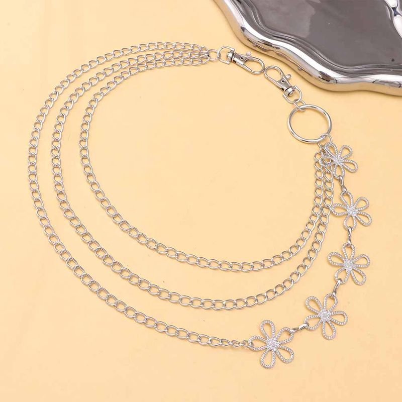 Nuovo fiore cavo in metallo per accessori, catena in denim alla moda e versatile, catena per il corpo in stile Ins_voghion.com