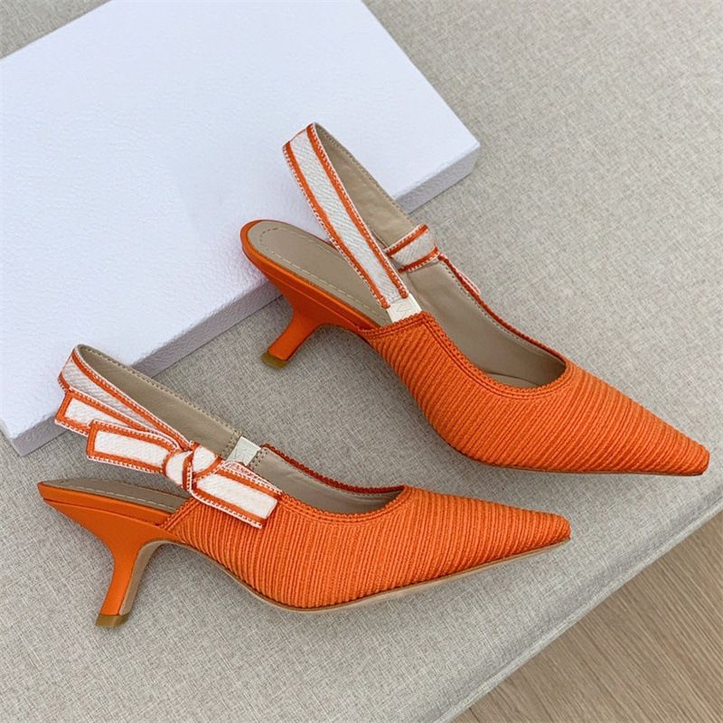 New Embroidered Letter Ribbon Bowknot Peep Sandals For Women French Style Cat Heel Pointed Toe Strap High Heels Home_voghion.com