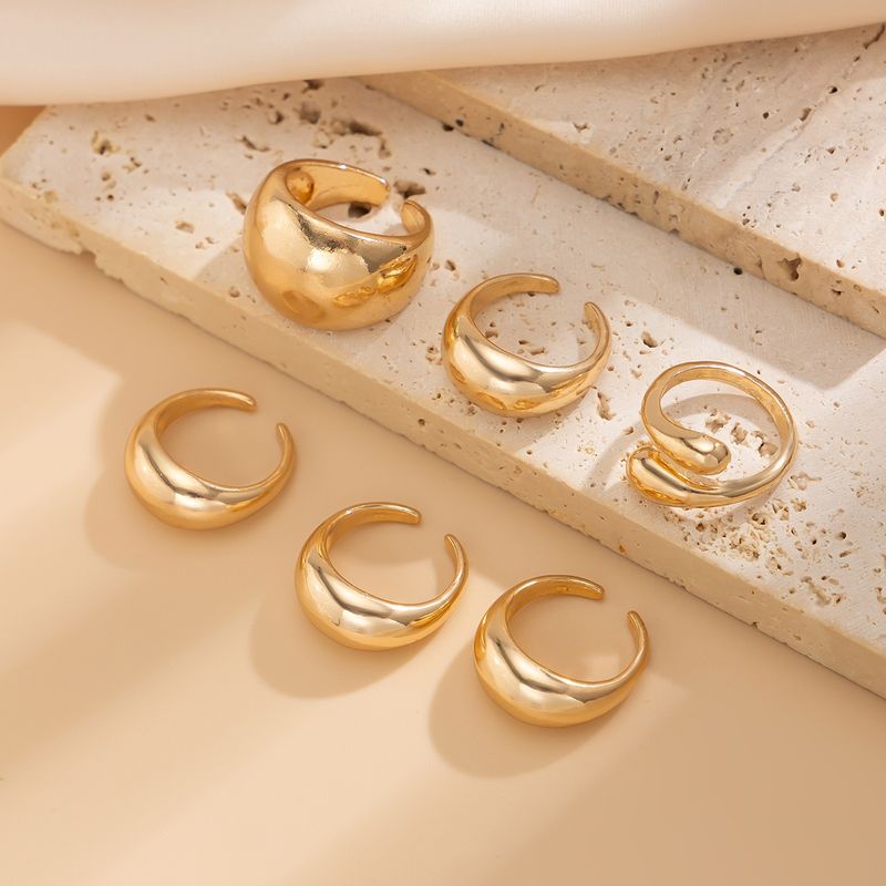 Anillo de aleación de alta gama con diseño geométrico y personalidad para mujer_voghion.com