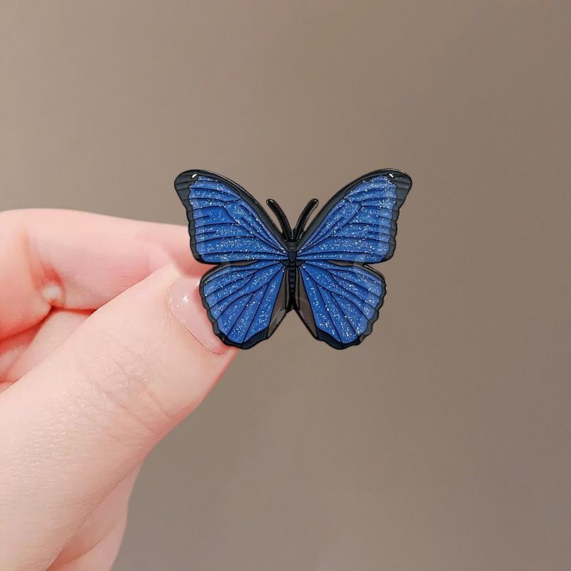 Blue Flash Butterfly Brooch High-end Women's Exquisite Fashion Niche High-end Design Suit Pin High-end Corsage Accessories_voghion.com