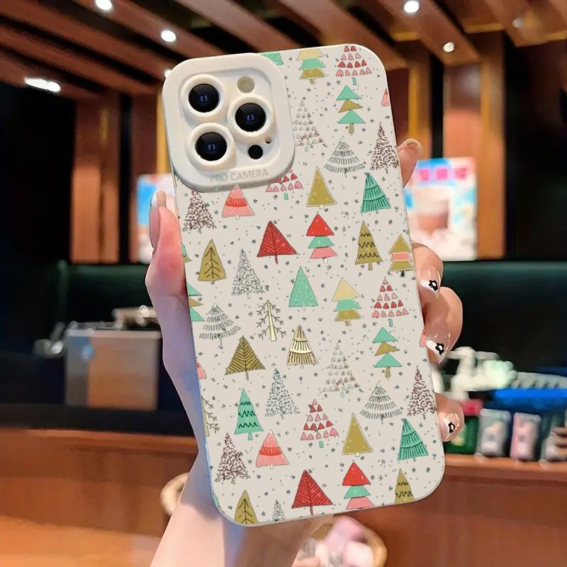 Festive Christmas Tree Graphic Phone Case For 16 15 14 13 12 11 Pro X XR XS SE2 8 7 Plus Pro Max Mini Silicone Back Cover_voghion.com