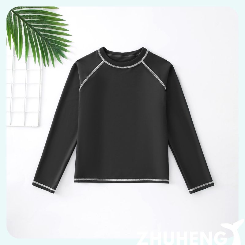 Mother & Kids UPF50+ Children's Swimsuit Boys Sun Protection Children's Swimsuit Split Quick Drying Single Piece Top Solid Color Simple Swimsuit_voghion.com