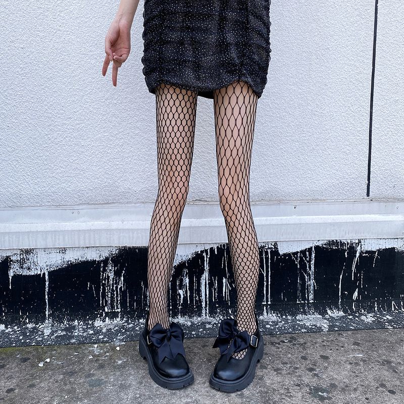 Netzstrümpfe, sexy, schlankmachende Strümpfe für heiße Mädchen, Netzstoff, großes Gitter, dünn, Anti-Verhaken, ausgehöhlte Strümpfe 3090_voghion.com