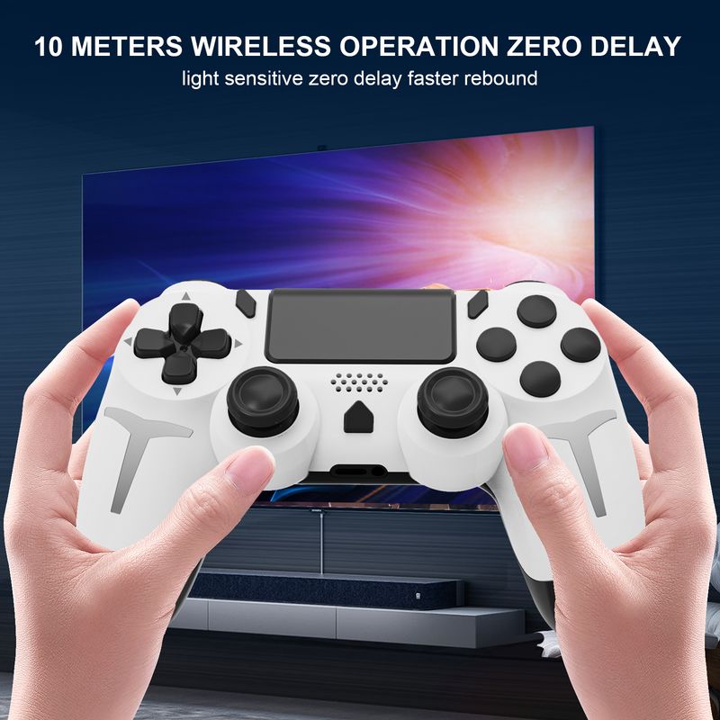 Mando inalámbrico con Bluetooth y giroscopio de 6 ejes GAMINJA con panel táctil y vibración dual para consola PS4 y PS3_voghion.com