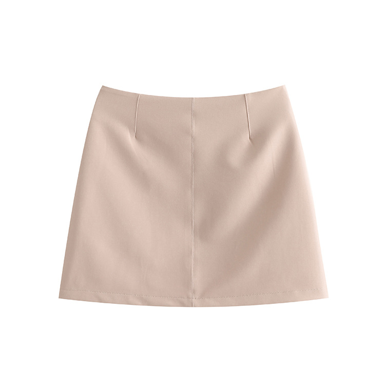 Giacca da donna corta con risvolto sottile da donna + minigonna con spacco a vita alta_voghion.com