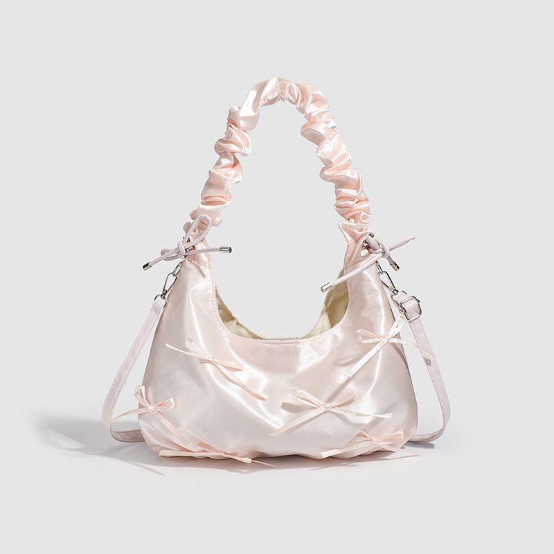 Borsa a mano plissettata versatile e carina con fiocco e nuvola, modello Sweet Girl, 2025, nuova borsa monospalla sottobraccio_voghion.com