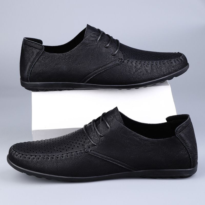 Große Ultra-Faser Hohl Loafers Klassische Herren Lederschuhe 2025 Sommer Neue Mode Trend Mokassins_voghion.com