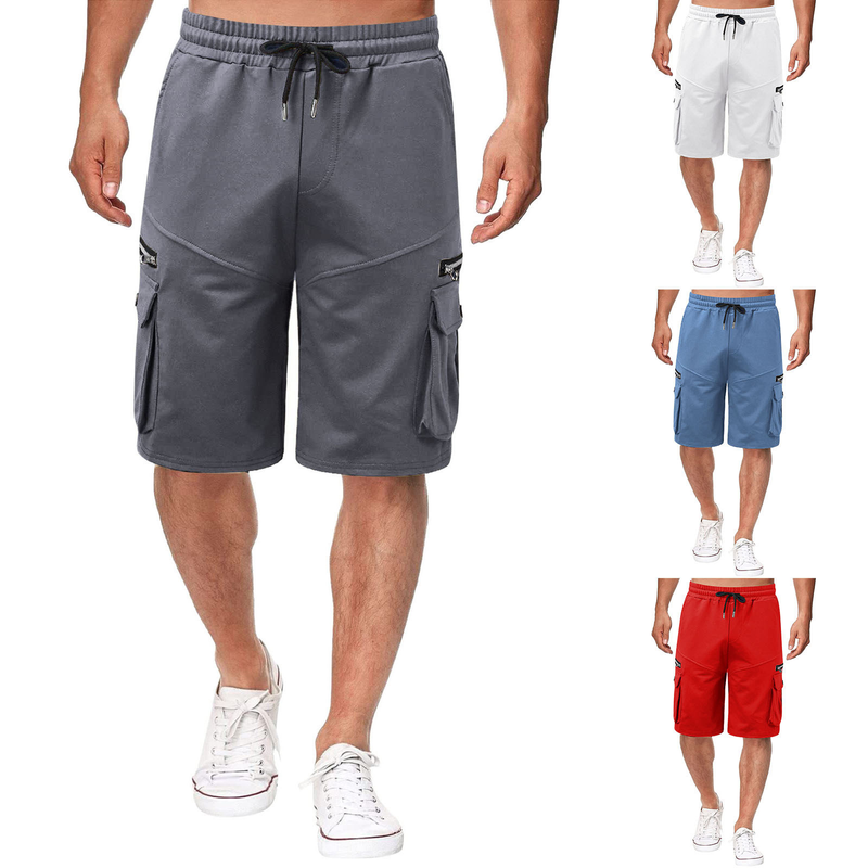2024 Summer New Workwear Shorts, Pure Cotton Loose Size 5/4 Pants, Men's Multi Bag Casual Pants_voghion.com