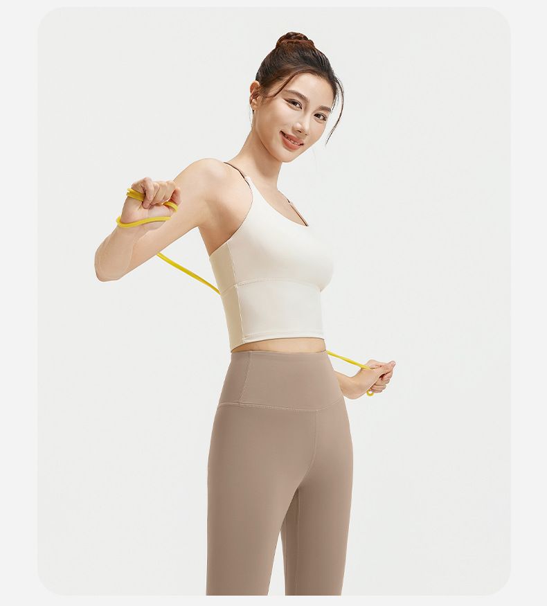(two pieces )OQQ jumpsuit with wide shoulder straps, detachable chest cushion, threaded tight pants, fitness suit for women_voghion.com