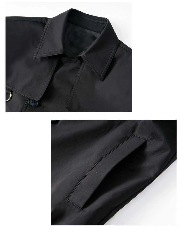 Trench nero attillato extra lungo autunno uomo Mauroicardi doppiopetto moda europea 2022 elegante soprabito uomo_voghion.com